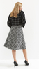 Women's long skirt in a black and white check pattern, mix