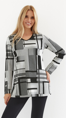 Gray warm tunic for women, autumn, thicker knit plus size