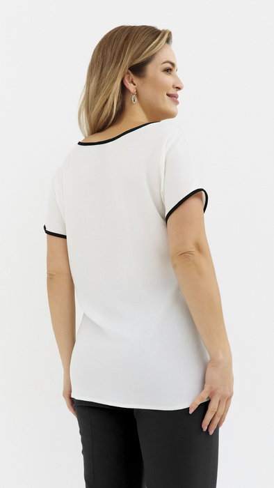 Weiße Tunika-Bluse für Damen aus lockerem Stoff