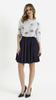 Women's navy blue flared mini skirt