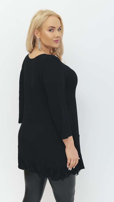 Black women's tunic loose elegant blouse