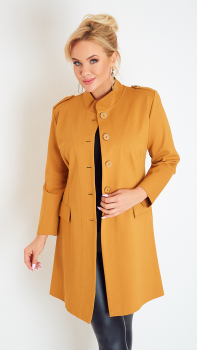 Honey mustard light women's spring-autumn fastened coat