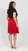 Women's red short skirt with black dots