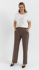Beige women's trousers wide loose trousers with pockets