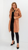 Beige women's coat with hood for spring and autumn