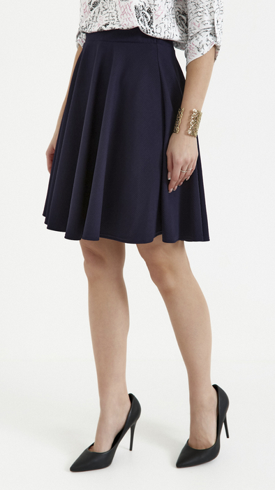 Women's navy blue flared mini skirt