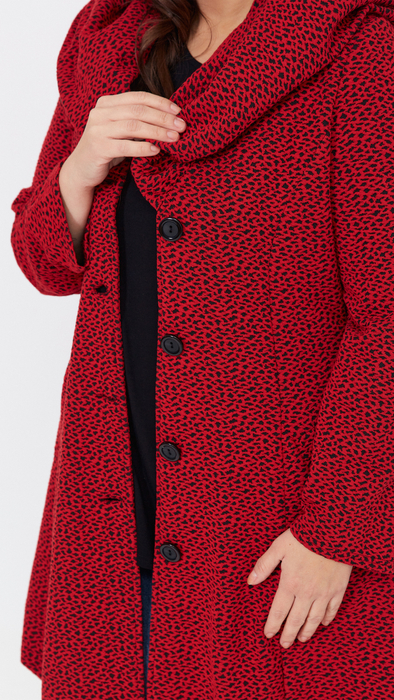 Women's winter autumn elegant coat with a hood