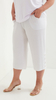 White straight women's trousers 3/4