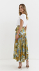Blue women's floral pattern maxi tie skirt