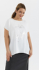 White women's tunic kimono women's blouse plant motif