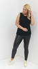 Elegant women's black sleeveless blouse