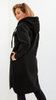 Black women's coat with hood for spring and autumn