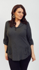 Women's tunic elegant blouse with black stripes