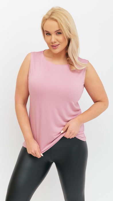 Elegant women's pink sleeveless blouse