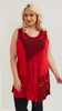 Elegant women's red tunic sleeveless