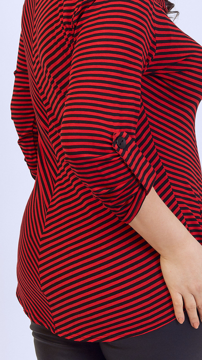 Elegante Tunika-Bluse für Damen mit schwarzen Streifen