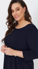 Women's navy blue Tunic Loose Elegant Blouse Large Size