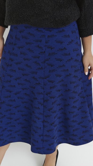 Women's long warm cornflower skirt with hats