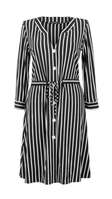 Women's black striped spring summer dress