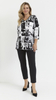 White and black women's tunic, flared blouse, plus size paris