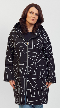 Black women's coat with a hood spring autumn short