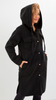 Black women's coat with hood for spring and autumn