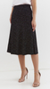 Long women's polka dot flared skirt
