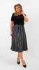 Women's grey - black long skirt with a pattern