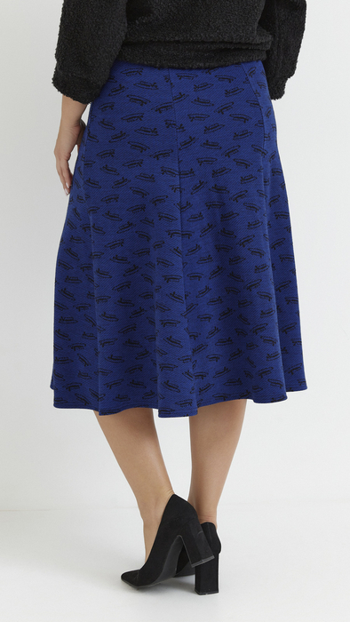 Women's long warm cornflower skirt with hats