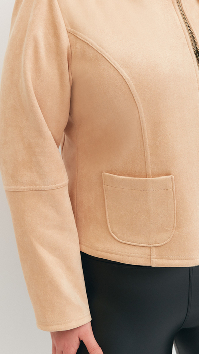 Women's powder pink spring leather jacket