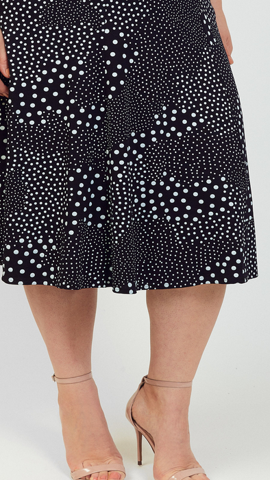 Women's black long skirt with white dots