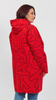 Women's red coat with a hood spring autumn short