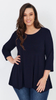 Women's navy blue Tunic Loose Elegant Blouse Large Size