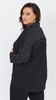 Elegant black shirt blouse with white polka dots