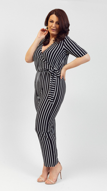 Women's spring elegant summer jumpsuit with stripes