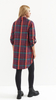 Women's cotton shirt, loose, oversize checkered tunic