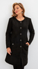 Women's black button-up spring autumn Bouclé coat