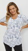 White women's tunic, loose, elegant blouse with a zipper