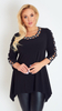 Women's black embellished tunic loose blouse