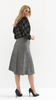 Long, warm, gray women's skirt with an elastic band