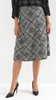 Women's long skirt in a black and white check pattern, mix