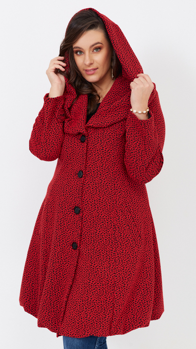 Women's winter autumn elegant coat with a hood
