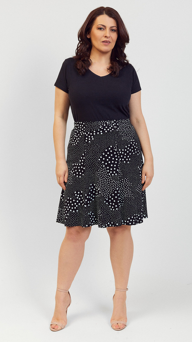 Women's black skirt with white dots short