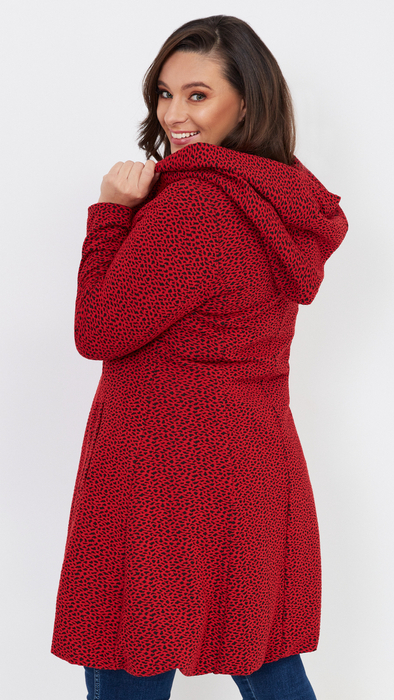 Women's winter autumn elegant coat with a hood