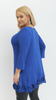 Kornblumenblaue Damen-Tunika, lockere, elegante Bluse