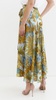 Blue women's floral pattern maxi tie skirt