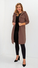 Brown women's coat with hood for spring and autumn
