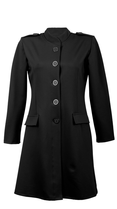 Black light women's coat fastened spring autumn