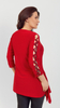 Red decorated tunic women's loose blouse