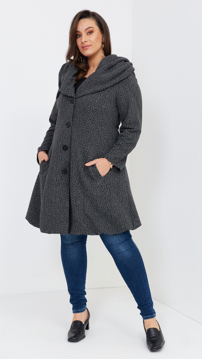 Women's winter autumn elegant coat with a hood